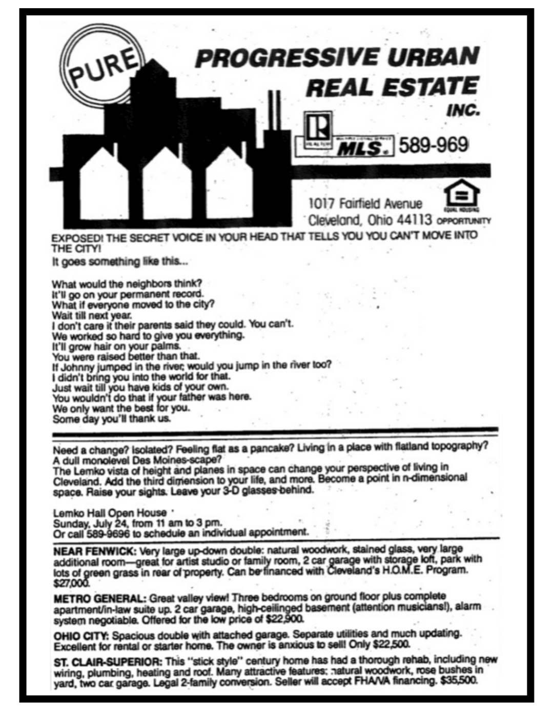 PURE Full Page Ad 1989